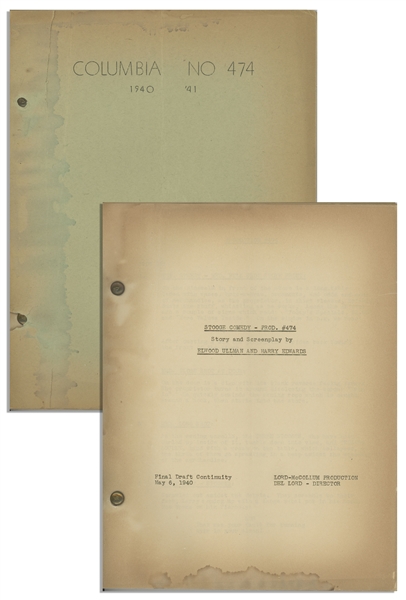 Moe Howard's 30pp. Script Dated May 1940 for The Three Stooges Film ''No Census, No Feeling'' -- Slight Dampstaining, Else Very Good